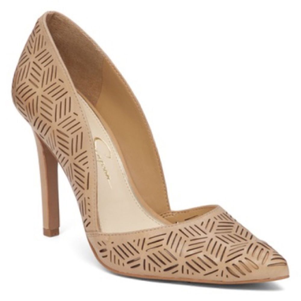 Jessica Simpson Sand Castle Ruby Tumbled Leather Pump Heels - Picture 1 of 8